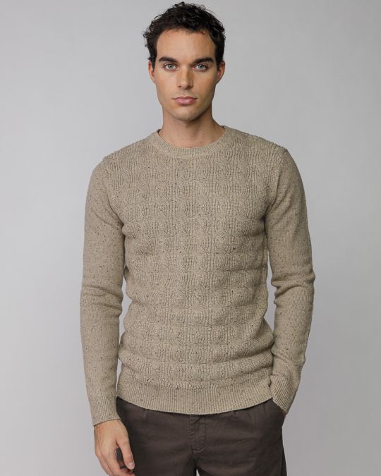 GREY MEN'S KNITTED SWEATER 1D25FW6035LS1101
