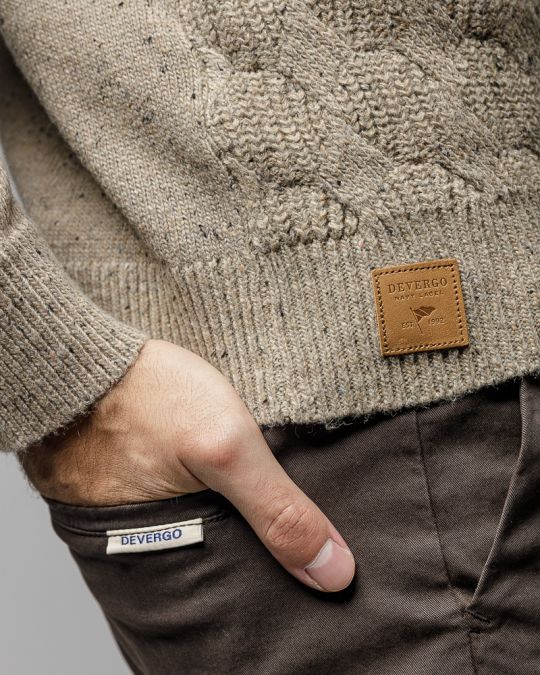 GREY MEN'S KNITTED SWEATER 1D25FW6035LS1101