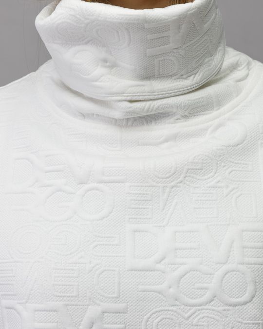 WHITE WOMEN'S JACQUARD SWEATER 2D25FW4596LS1201