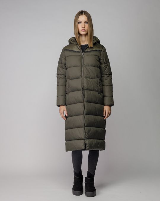KHAKI WOMEN'S LONG WINTER COAT 2D25FW3520KA1600