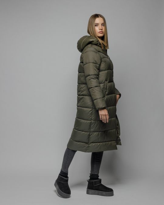 KHAKI WOMEN'S LONG WINTER COAT 2D25FW3520KA1600