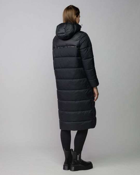 BLACK WOMEN'S LONG WINTER COAT 2D25FW3520KA1600