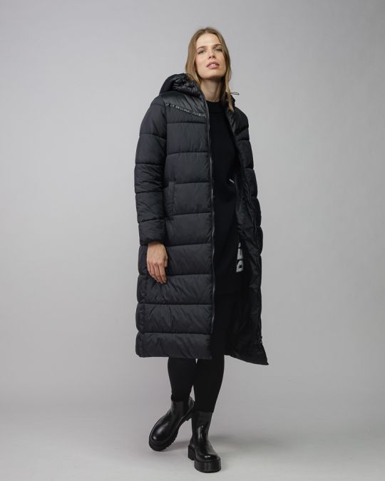 BLACK WOMEN'S LONG WINTER COAT 2D25FW3520KA1600