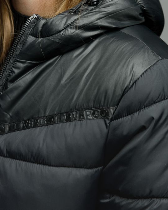 BLACK WOMEN'S LONG WINTER COAT 2D25FW3520KA1600