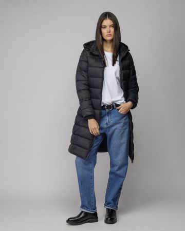 BLACK WOMEN'S LONG WINTER COAT 2D25FW3515KA1600