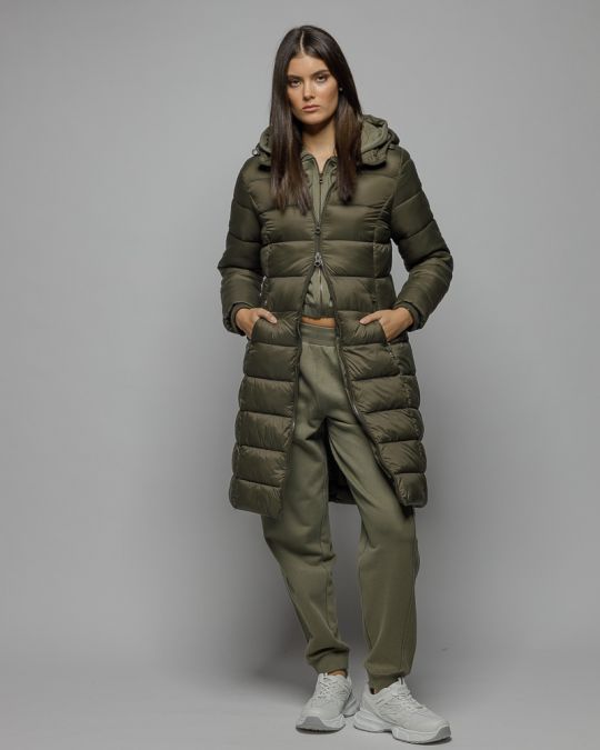 KHAKI WOMEN'S LONG WINTER COAT 2D25FW3515KA1600