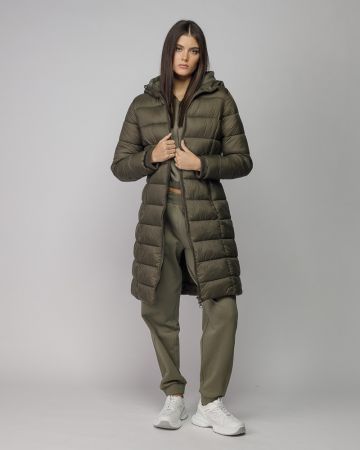 KHAKI WOMEN'S LONG WINTER COAT 2D25FW3515KA1600