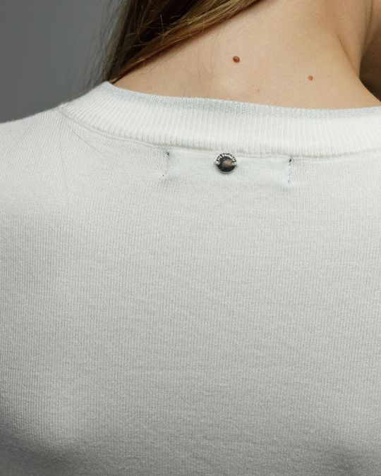 WHITE WOMEN'S KNITTED SWEATER 2D25FW6542LS1101