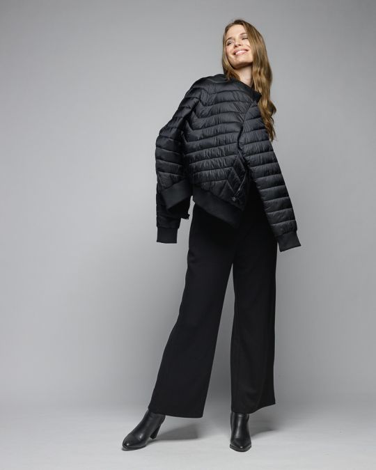 BLACK WOMEN'S KNITTED SWEATER 2D25FW6542LS1101