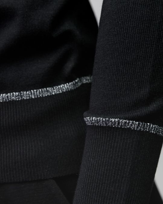 BLACK WOMEN'S KNITTED SWEATER 2D25FW6542LS1101