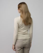 BEIGE WOMEN'S KNITTED SWEATER