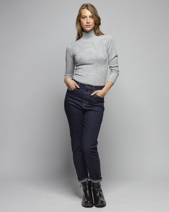 GREY WOMEN'S KNITTED SWEATER 2D25FW6543LS1101