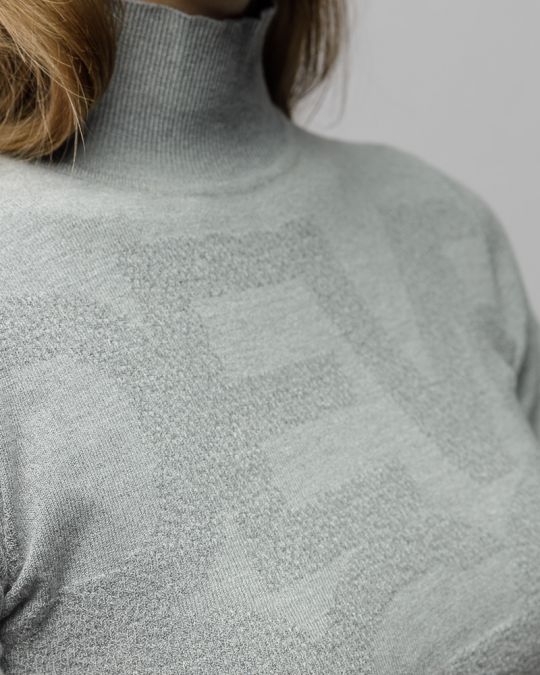 GREY WOMEN'S KNITTED SWEATER 2D25FW6543LS1101