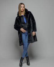 BLACK WOMEN'S ZIP JACQUARD SWEATER