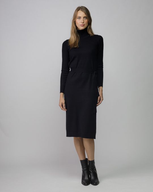 BLACK WOMEN'S KNITTED DRESS 2D25FW9557DR1101