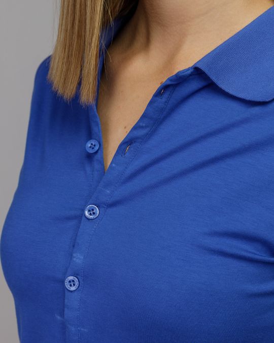 BLUE WOMEN'S LONG SLEEVE POLO SHIRT 2D25FW4566LS0205