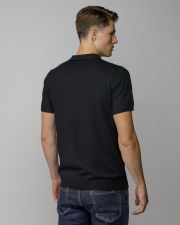 BLACK MEN'S SHORT SLEEVE POLO SHIRT