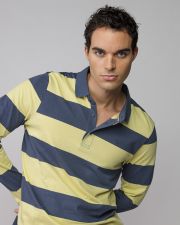 YELLOW MEN'S LONG SLEEVE POLO SHIRT