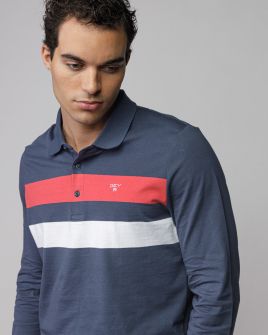 MULTICOLOR MEN'S LONG SLEEVE POLO SHIRT 1D25FW4007LS0105