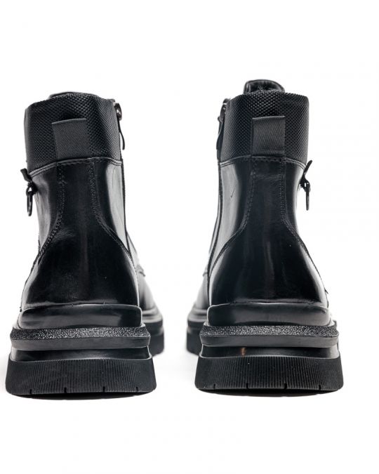 BLACK MEN'S LEATHER BOOTS - AUSTIN DE25FW6042LE MZ
