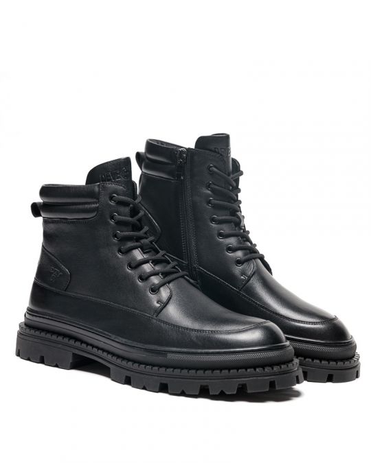 BLACK MEN'S LEATHER BOOTS - GAVI DE25FW6044LE WR