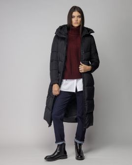 BLACK WOMEN'S LONG WINTER COAT 2D25FW3570KA1600