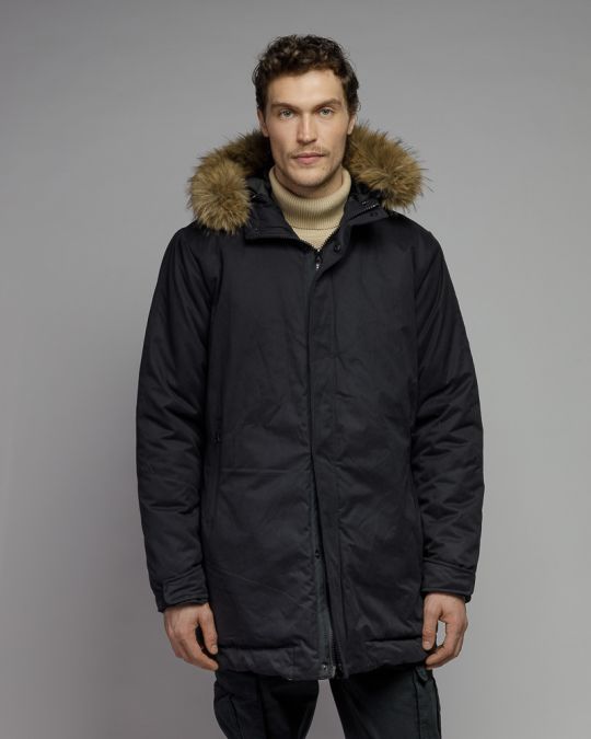BLACK MEN'S LONG COAT 1D25FW3005KA1600