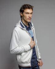 WHITE MEN'S ZIP SWEATER