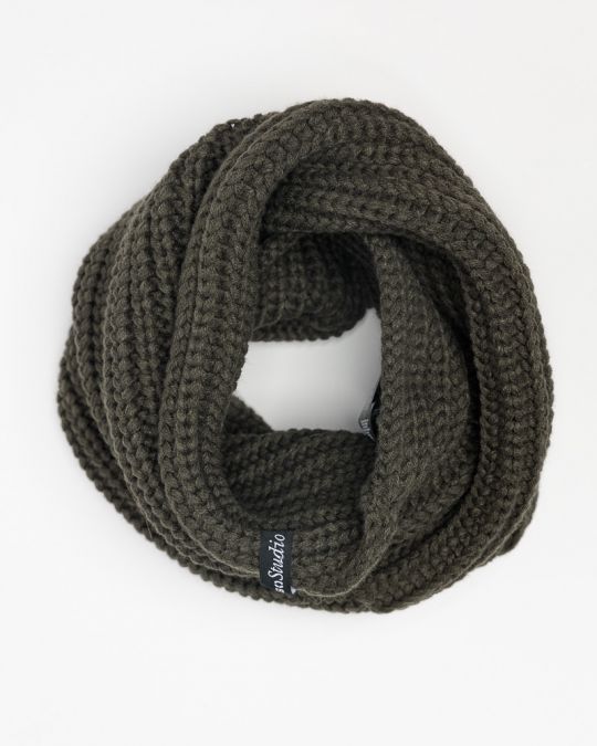 KHAKI MEN'S KNITTED SCARF 1D25FW8031SC1101