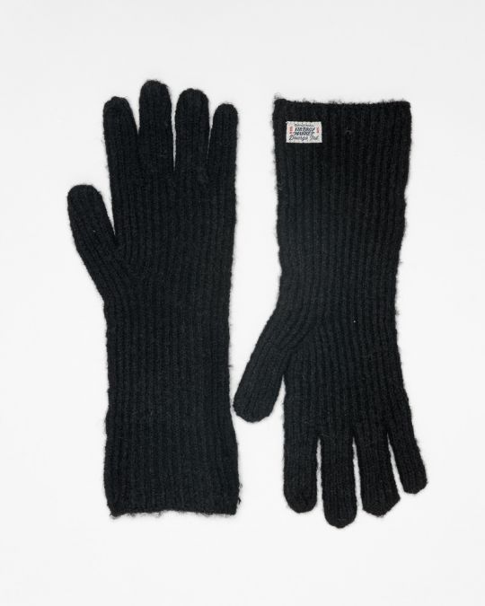 BLACK WOMEN'S KNITTED GLOVES 2D25FW8525KE1101