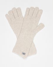 BEIGE WOMEN'S KNITTED GLOVES