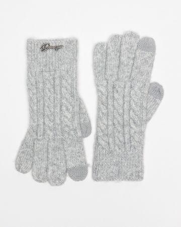 GREY WOMEN'S KNITTED GLOVES 2D25FW8527KE1101
