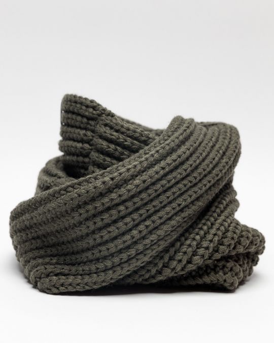 KHAKI MEN'S KNITTED SCARF 1D25FW8031SC1101
