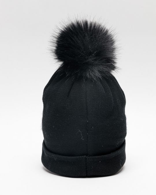 BLACK WOMEN'S KNITTED BEANIE 2D25FW8505HA1101