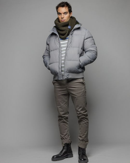 GREY MEN'S COAT 1D25FW3004KA1600