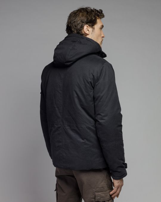 BLACK MEN'S COAT 1D25FW3006KA1600