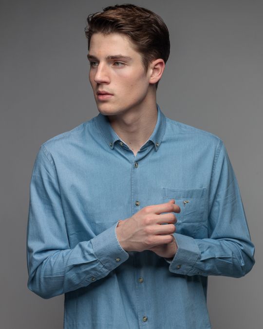 BLUE MEN'S SHIRT 1D26SS5003LS1301
