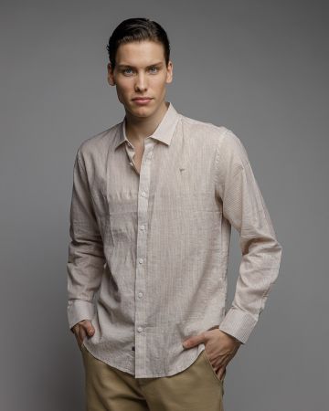 BEIGE MEN'S SHIRT 1D26SS5000LS1301