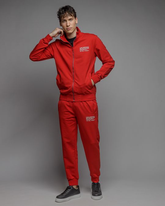RED MEN'S ZIP SWEATER 1D26SS4085KA0705
