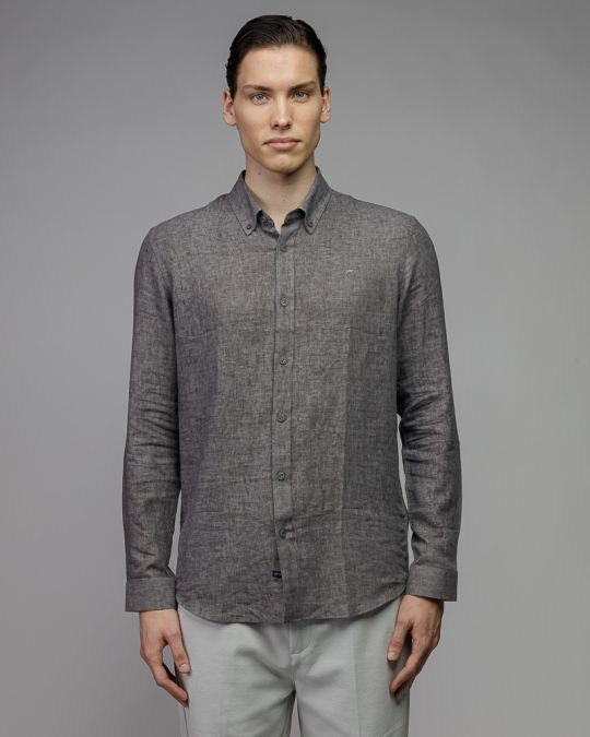 BLACK MEN'S SHIRT 1D26SS5005LS1301