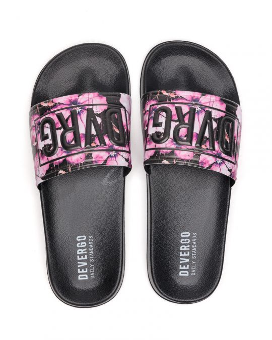 BLACK WOMEN'S SLIPPERS  - CARAVELLA FLOWER DE26SS2526FL RE