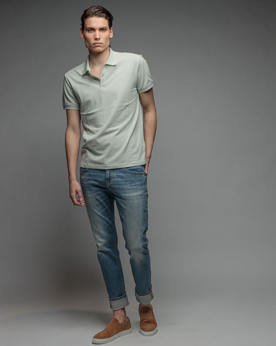 GREEN MEN'S SHORT SLEEVE POLO SHIRT 1D26SS4037SS2405