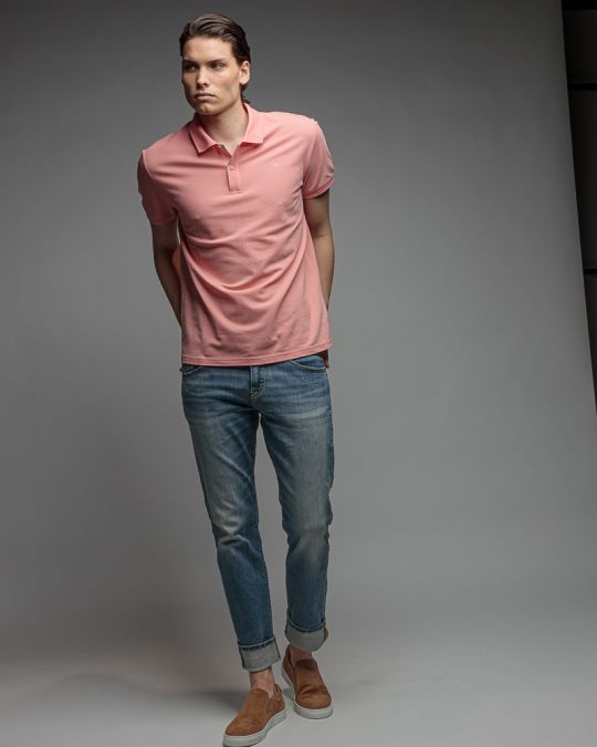 PINK MEN'S SHORT SLEEVE POLO SHIRT 1D26SS4037SS2405