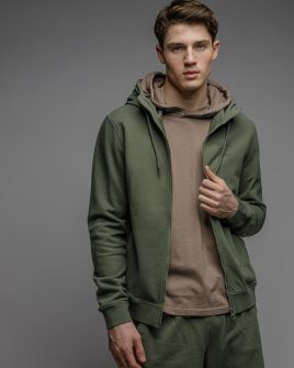 KHAKI MEN'S ZIP SWEATER 1D26SS4083KA0706