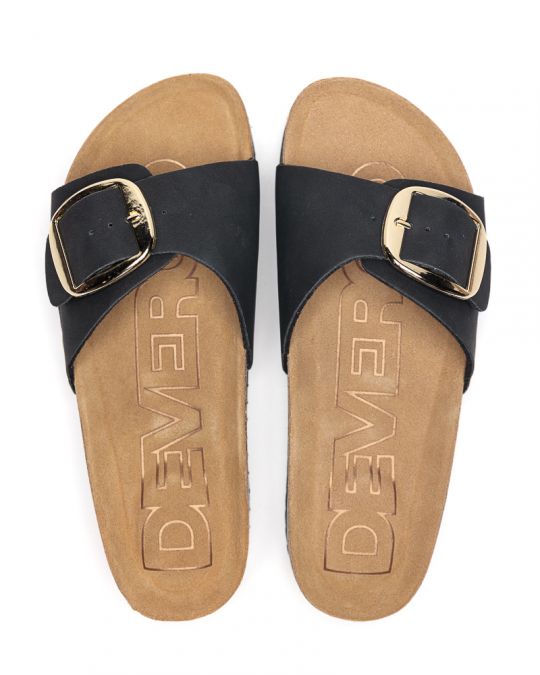 BLACK WOMEN'S SLIPPERS  - GAIA BUCKLE DE26SS2549BU PT