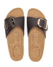 BROWN WOMEN'S SLIPPERS  - GAIA BUCKLE