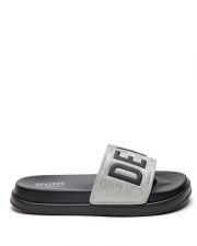 SILVER WOMEN'S SLIDES - META