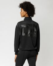 BLACK WOMEN'S ZIP-UP TOP