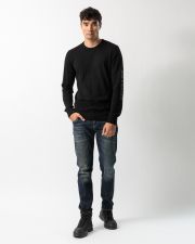BLACK MEN'S KNITTED SWEATER