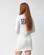 WHITE WOMEN'S KNITTED DRESS